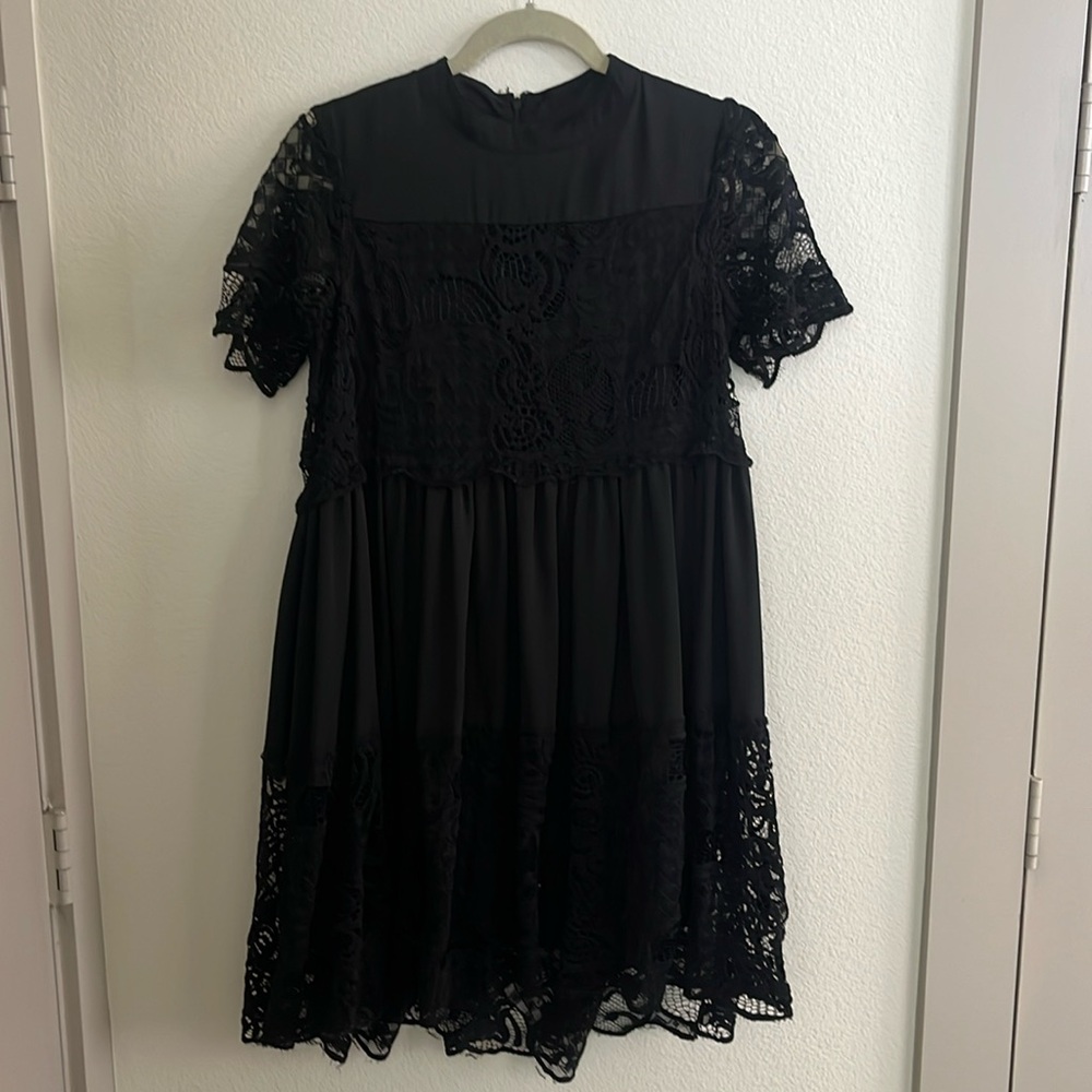 kendall + kylie black lace dress